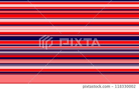 Geometric stripes seamless vector pattern with horizontal lines in varied colours, creating an abstract background. Ideal for textile design, wallpaper, or graphic prints. 118330002