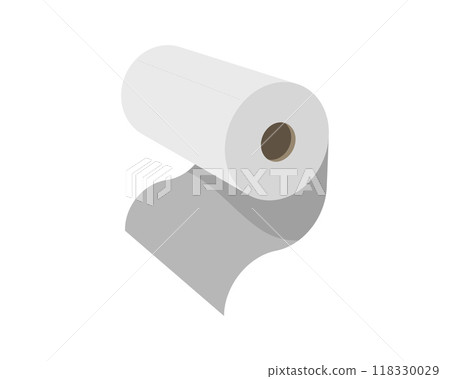 Textile roll vector icon. Paper tube illustration design for kitchen cleaning towel, carpet, scroll whatman, fabric. 118330029