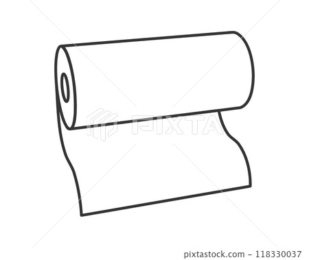 Textile roll vector icon. Paper tube illustration design for kitchen cleaning towel, carpet, scroll whatman, fabric. Textile roll vector icon. Paper tube illustration design for kitchen cleaning towel, carpet, scroll whatman, fabric. 118330037