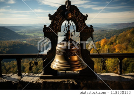 Old retro copper bells 118330133