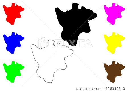Ranchi City (Republic of India, Jharkhand State) map vector illustration, scribble sketch City of Ranchi map 118330240