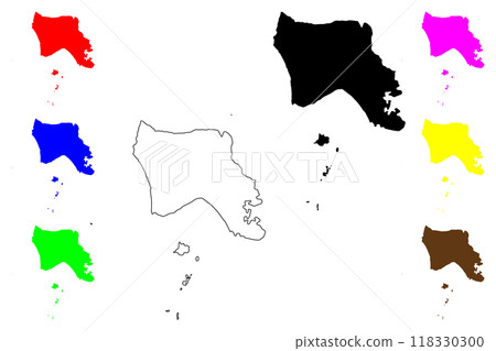 Kep Province (Kingdom of Cambodia, Kampuchea, Provinces of Cambodia) map vector illustration, scribble sketch Kaeb map 118330300