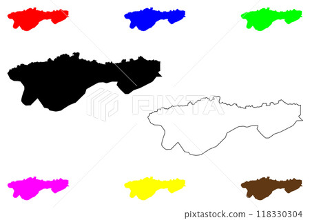 Oddar Meanchey Province (Kingdom of Cambodia, Kampuchea, Provinces of Cambodia) map vector illustration, scribble sketch Oddar Meanchey map 118330304