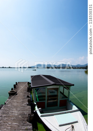 Late summer West Lake and blue sky copy space Late summer West Lake and blue sky copy space 118330331