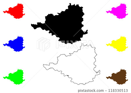 Prignitz district (Federal Republic of Germany, rural district, State of Brandenburg) map vector illustration, scribble sketch Prignitz map 118330513