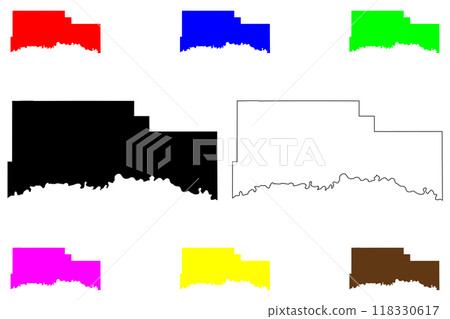 Roosevelt County, Montana (U.S. county, United States of America, USA, U.S., US) map vector illustration, scribble sketch Roosevelt map 118330617