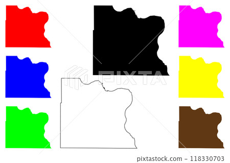 Dakota County, Nebraska (U.S. county, United States of America, USA, U.S., US) map vector illustration, scribble sketch Dakota map 118330703
