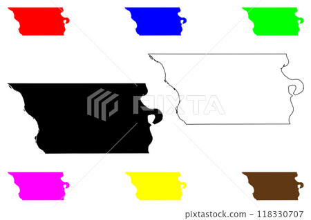 Douglas County, Nebraska (U.S. county, United States of America, USA, U.S., US) map vector illustration, scribble sketch Douglas map 118330707