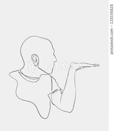 Minimalist Line Art of Person Gesturing 118330828