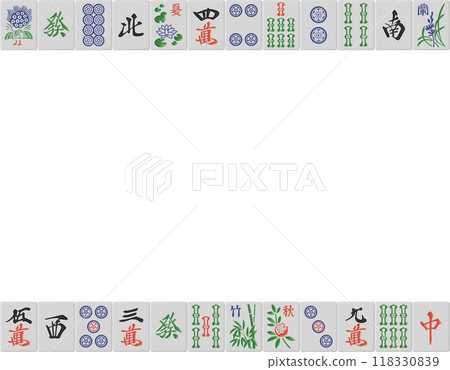 A frame surrounded by mahjong tiles A frame surrounded by mahjong tiles 118330839