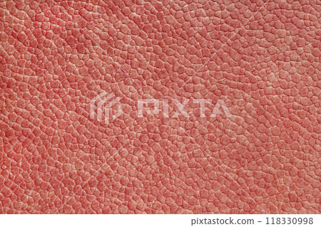 Velours red fabric with with embossed pattern like leather structure texture close up, macro Velours red fabric with with embossed pattern like leather structure texture close up, macro 118330998
