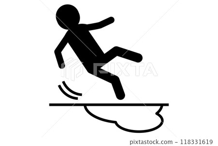 Caution: Water and falls, safety signs, danger and caution pictograms Caution: Water and falls, safety signs, danger and caution pictograms 118331619