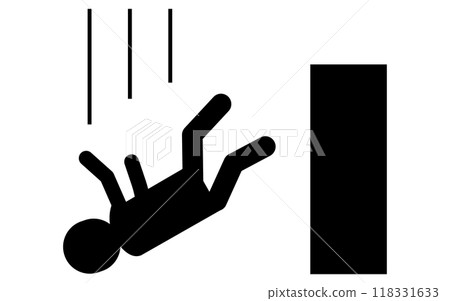 Fall Warning, Safety Signs, Danger, Caution Pictograms 118331633