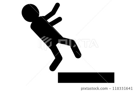 Fall Warning, Safety Signs, Danger, Caution Pictograms Fall Warning, Safety Signs, Danger, Caution Pictograms 118331641