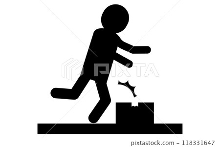 Watch your step, safety signs, danger and caution pictograms 118331647
