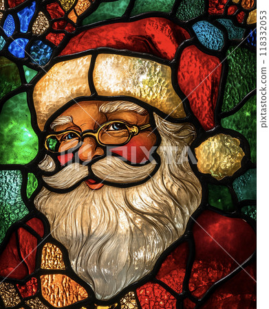 Christmas Santa Claus stained glass AI image Christmas Santa Claus stained glass AI image 118332053