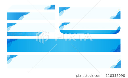 時尚新聞貼紙底座，藍色波浪圖案，無文字，透明背景 118332098