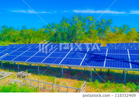 Solar panels and blue sky 118332409