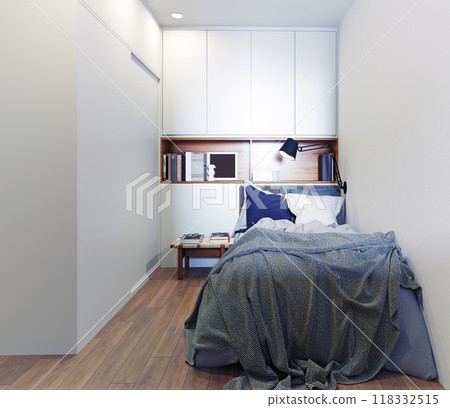 scandinavian style bedroom interior. 118332515