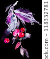 Neon watercolour leaves and flowers 118332781