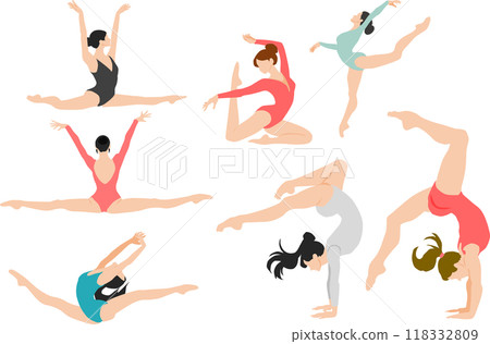 婦女做體操的插圖集 118332809