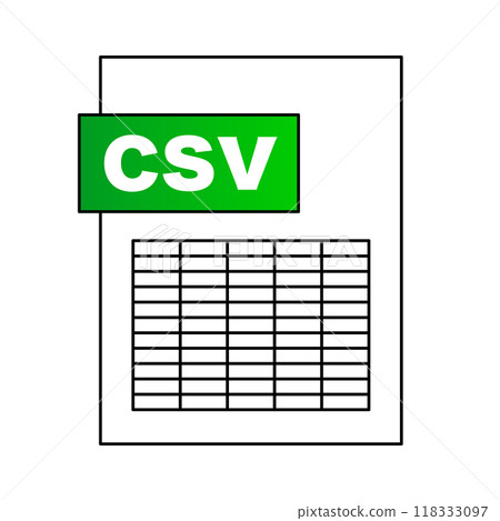 CSV file icon data table 118333097