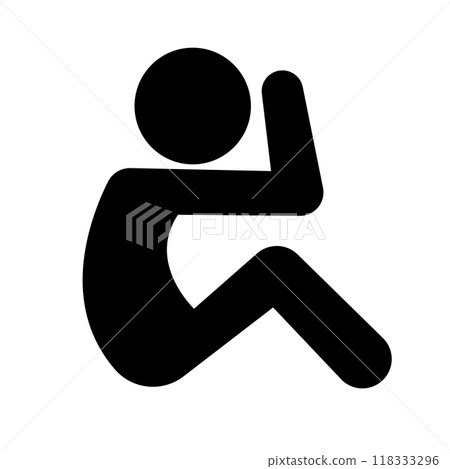 Abdominal muscles silhouette muscle training 118333296