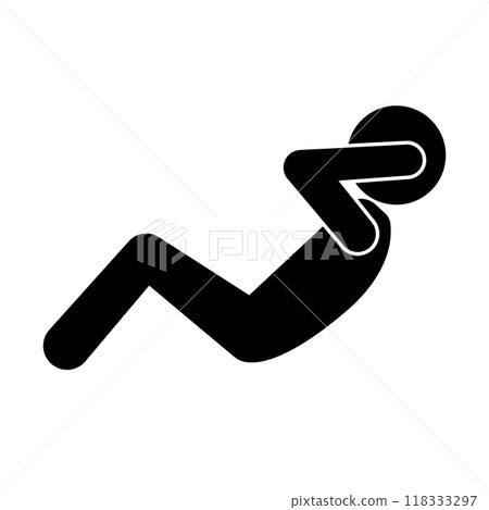 Abdominal exercise silhouette 118333297