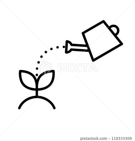 植物和噴壺澆水 118333309