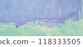 Green, blue and purple painted paper texture 118333505