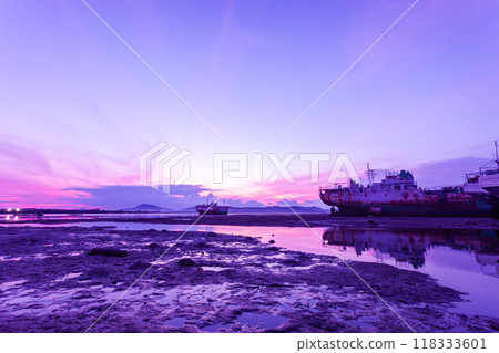 Colorful sky clouds in sunset or sunrise time,Beautiful nature landscape sky background Colorful sky clouds in sunset or sunrise time,Beautiful nature landscape sky background 118333601