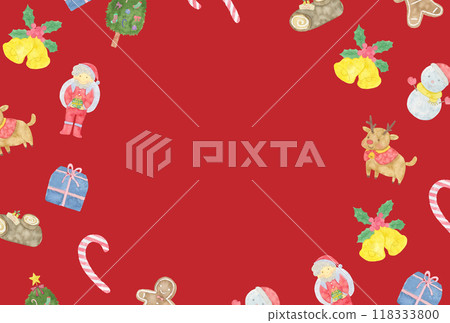 Watercolor round Christmas vector frame material Watercolor round Christmas vector frame material 118333800