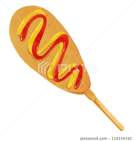 美國狗狗水彩風格手繪插畫 118334192