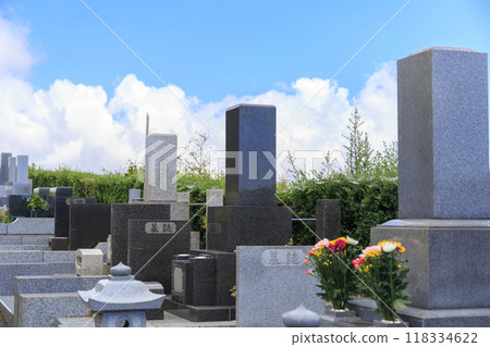 帶有日式墓碑的墓地圖像 帶有日式墓碑的墓地圖像 118334622