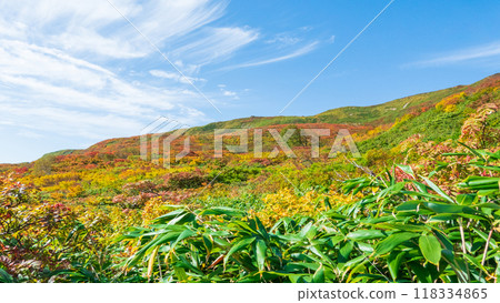 秋季攀登彌石石岳（銀命水避難所～育石平）：橫嶽山的紅葉 118334865