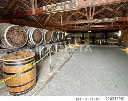 [Hokkaido] Yoichi Distillery Nikka Whisky aging barrels and historical buildings 118334961