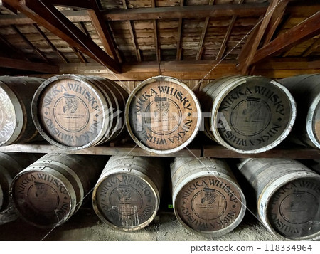 [Hokkaido] Yoichi Distillery Nikka Whisky aging barrels and historical buildings 118334964