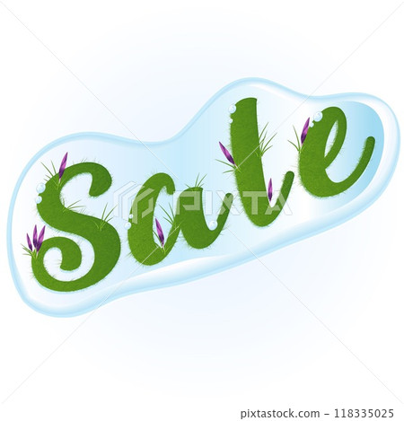 Spring Sale stile with grass and flowers 118335025