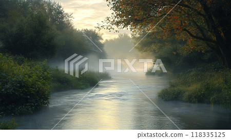 清晨陽光下的河流 清晨陽光下的河流 118335125