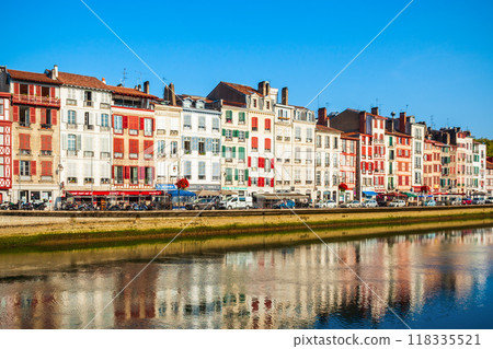 Colorful houses in Bayonne, France 118335521