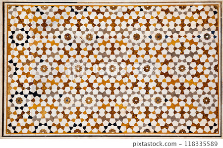 Taj Mahal geometric pattern background Taj Mahal geometric pattern background 118335589