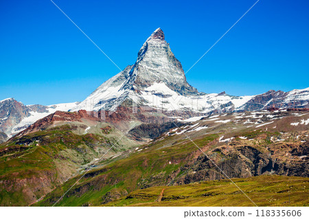 Matterhorn mountain range in Switzerland 118335606