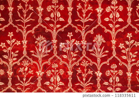 Taj Mahal geometric pattern background Taj Mahal geometric pattern background 118335611