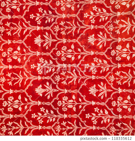 Taj Mahal geometric pattern background 118335612