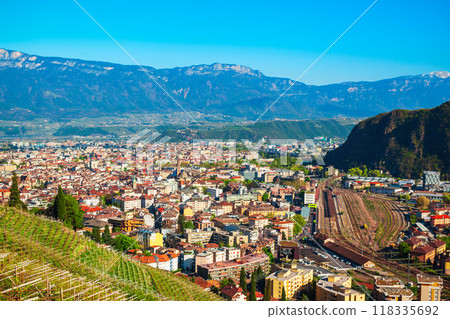 Bolzano aerial panoramic view, Italy 118335692