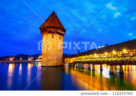Kapellbrucke Bridge, Wasserturm Tower, Lucerne 118335765