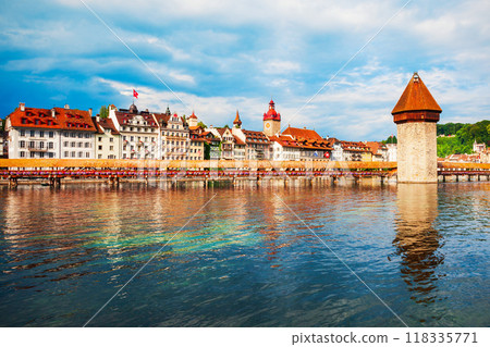 Kapellbrucke Bridge, Wasserturm Tower, Lucerne 118335771