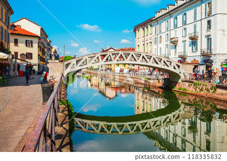 Naviglio Grande canal in Milan 118335832