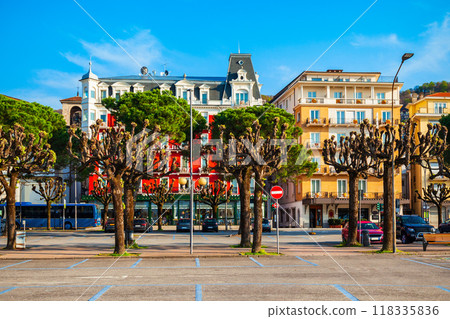 Stresa town at Lago Maggiore Lake Stresa town at Lago Maggiore Lake 118335836