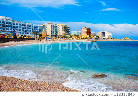 Rhodes island city beach, Greece Rhodes island city beach, Greece 118335840